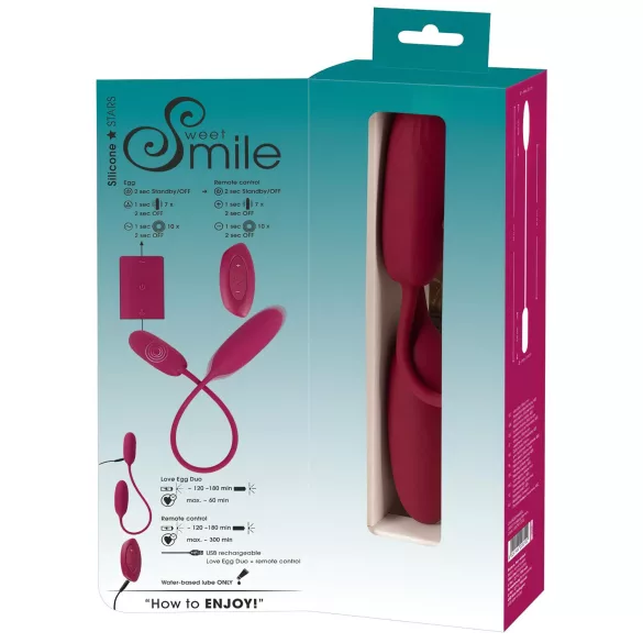 Smile Love Egg Duo - vibracijsko jajčko za analno in vaginalno stimulacijo