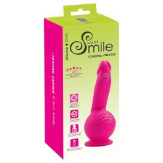   SMILE Powerful - polnilni dvojni vibrator z vakumskim oprijemom (roza)