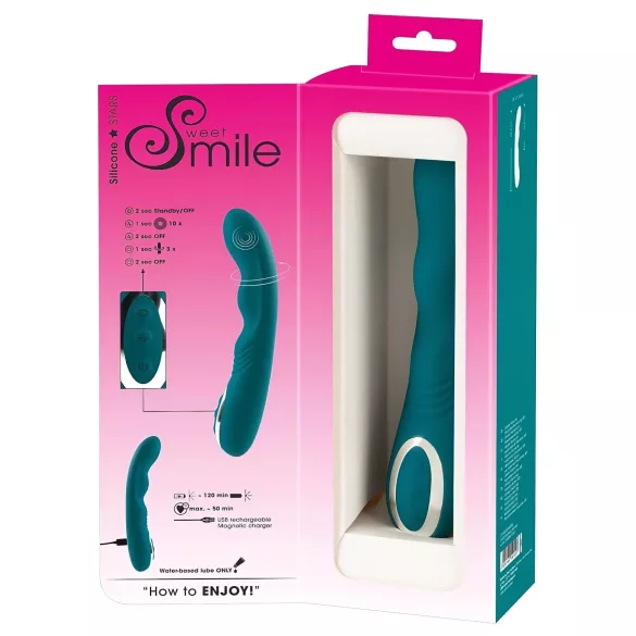 SMILE - rotacijski vibrator za G-točko - vodoodporen, polnjenje, zelen