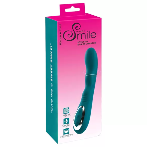SMILE - rotacijski vibrator za G-točko - vodoodporen, polnjenje, zelen