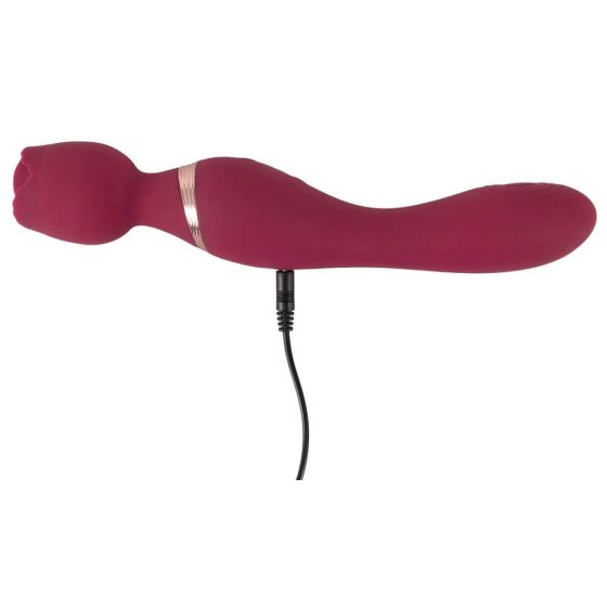 You2Toys Rosenrot - masažni vibrator z vrtnico za polnjenje (rdeč)