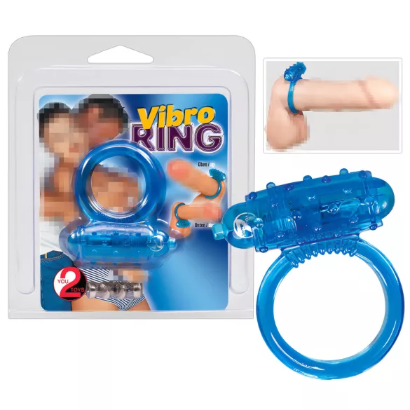You2Toys - vibracijski obroč za penis - silikon - moder