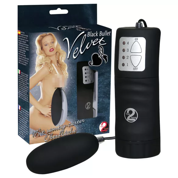 You2Toys - vibracijsko jajčko - črna - žametna površina