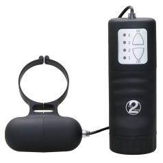 Črni vibrirajoči obroč za penis