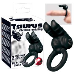   You2Toys - Taurus - vibracijski obroček za penis z dvojnim motorjem (črn)