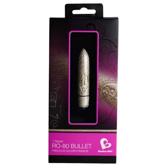 RO-80mm - mini vibrator v obliki šminke - 7 načinov - zlata