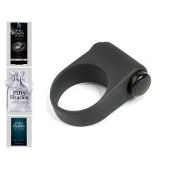   Petdeset odtenkov sive - Silikonski vibracijski obroček za penis (črn)