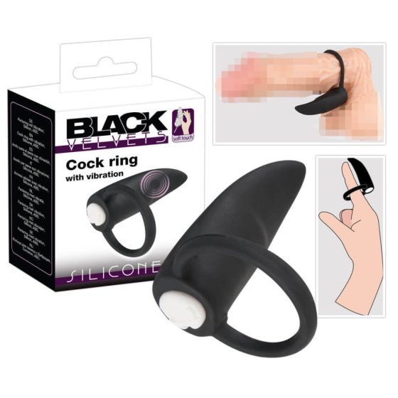 Črni žametni vibrator za prste (črn)