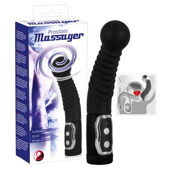 You2Toys - masažer prostate - vrtljiv vibrator - črna
