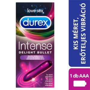 Durex Intense Delight Bullet - mini vibrator s palico (vijolična)