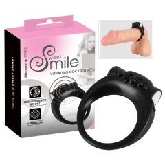 SMILE Stayer - vibracijski obroček za penis (črn)
