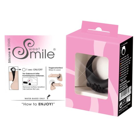 SMILE Stayer - vibracijski obroček za penis (črn)