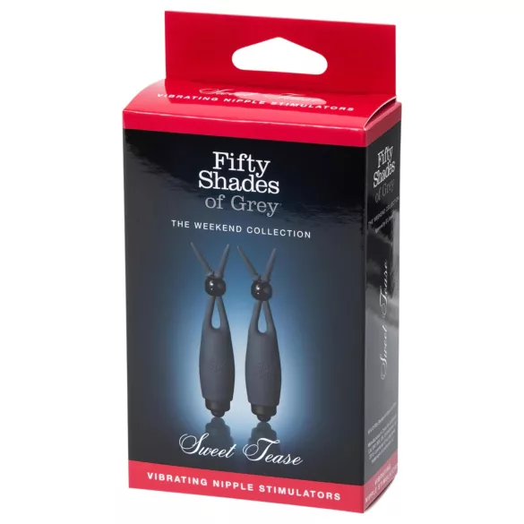 Fifty Shades of Grey - vibracijski stimulator za bradavičke - siva - 2 kosa