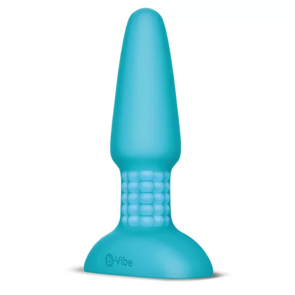 b-Vibe - analni vibrator z vrtljivo kroglico - polnjenje - turkizen