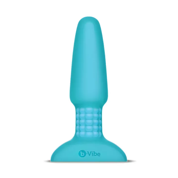 b-Vibe - analni vibrator z vrtljivo kroglico - polnjenje - turkizen
