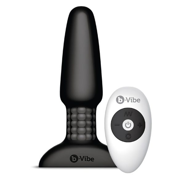 b-Vibe - vrteči biserni, polnilni analni vibrator (črn)