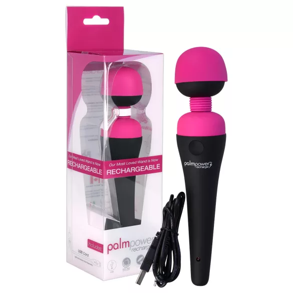 PalmPower Wand - vibrator za masažo - polnjenje - roza črna