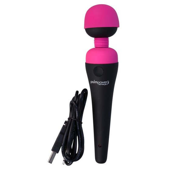 PalmPower Wand - masažni vibrator z možnostjo polnjenja (roza-črna)