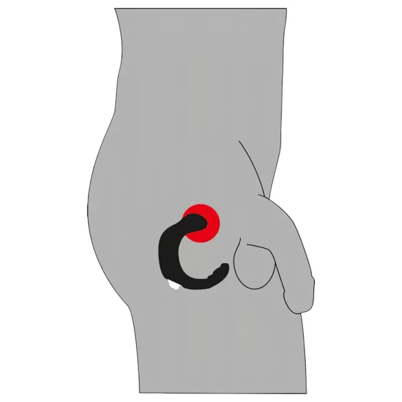 Rebel - ukrivljen vibrator za prostato - črna