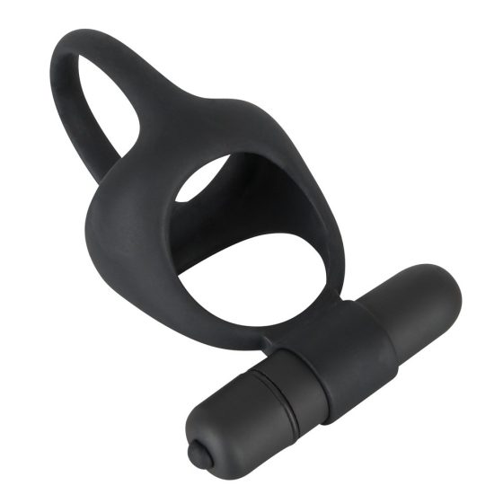 Black Velvet - vibracijski obroček za penis in moda (črn)