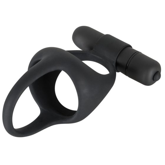 Black Velvet - vibracijski obroček za penis in moda (črn)