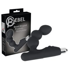Rebel - vibrator za prostato z bunkicami - črna