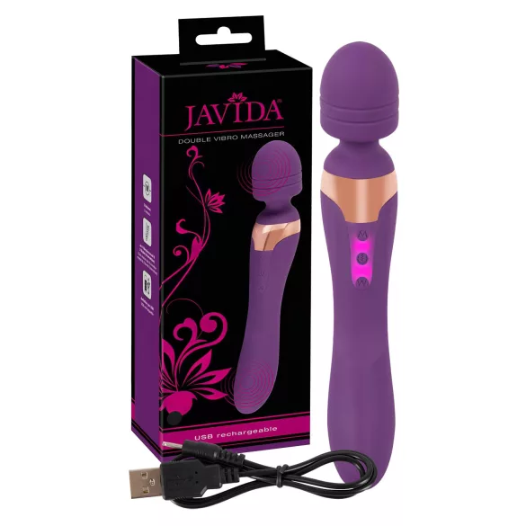 Javida Double - masažni vibrator - dvojna stimulacija - vijoličen
