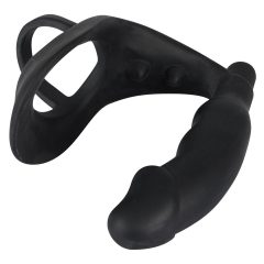   Black Velvet - Vibrator za penis z obročkom za penis in moda (črn)