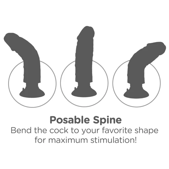 King Cock - realistični vibrator z vakuumskim podstavkom 23 cm - naravna barva