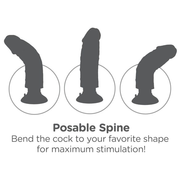 King Cock 7 prisesek vibracijski penis (18 cm) - naraven