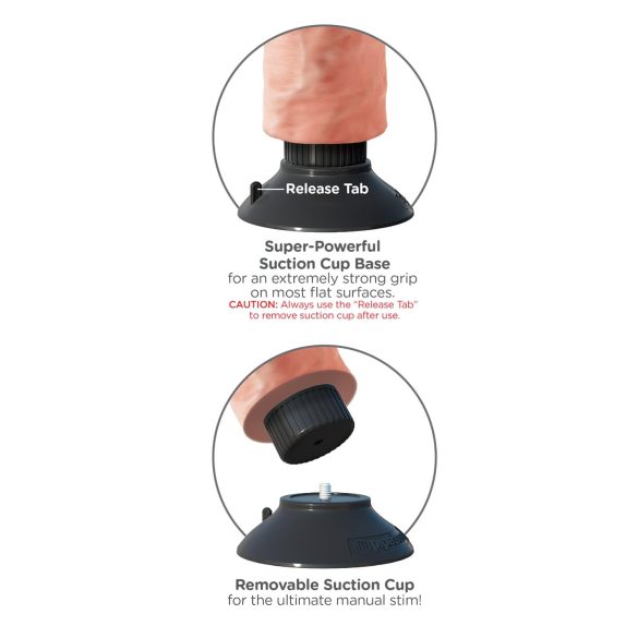 King Cock 10 sesalni vibrator (25 cm) - naravno