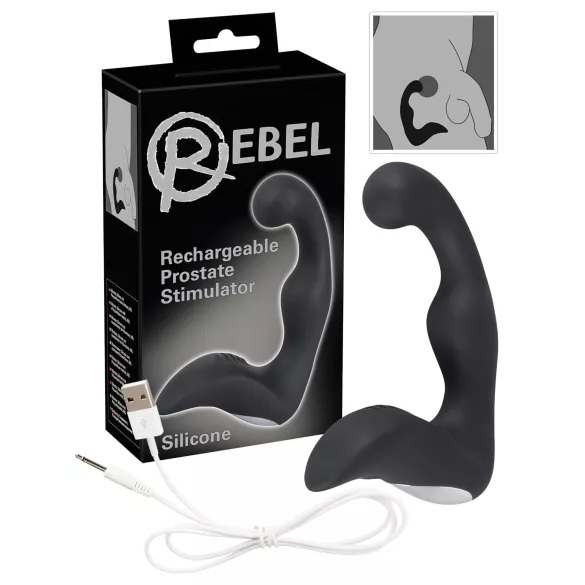 Rebel - vibracijski stimulator prostate - polnjenje USB - črna