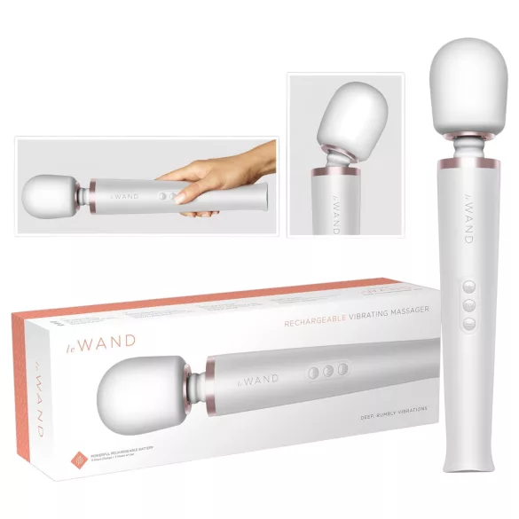 le Wand - masažni vibrator - akumulatorski - bela