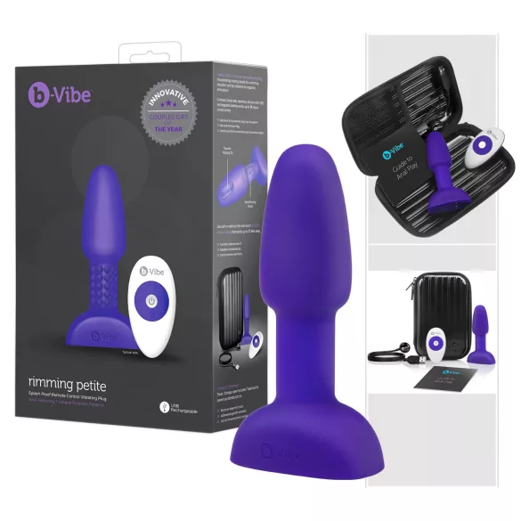b-Vibe Rimming - vrtljivi kroglični analni vibrator (vijolična)