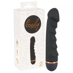 You2Toys - vibrator z rebrasti površino - upogljiv - črna