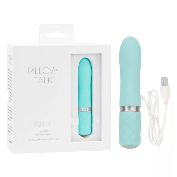 Pillow Talk Flirty - vibracijska paličica na baterijo - turkizna