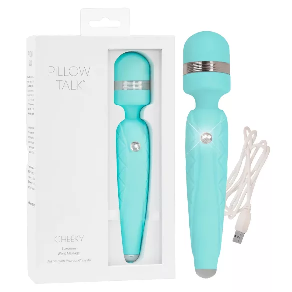 Pillow Talk Cheeky Wand - masažna palica vibrator - polnilna - turkizna