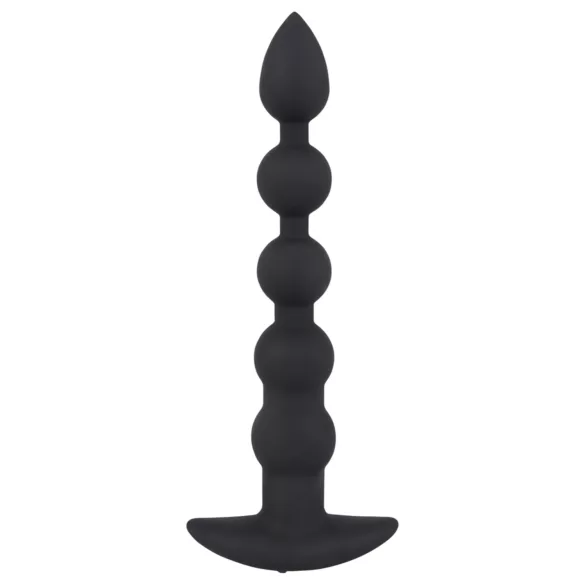 Black Velvets - analni vibrator s 5 kroglicami - polnilni, črn