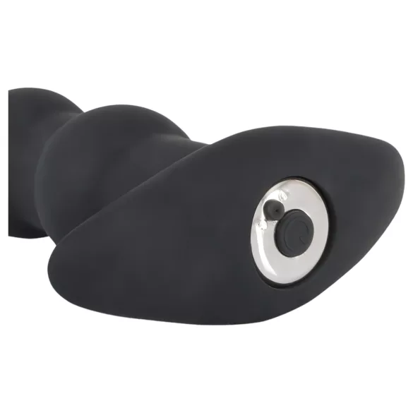 Black Velvets - analni vibrator s 5 kroglicami - polnilni, črn