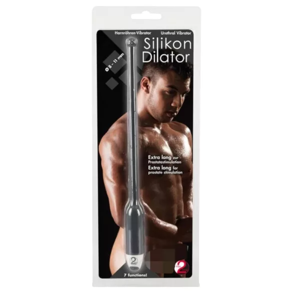 You2Toys - dilator za penis - vibracijski, silikon, črn (8-11 mm)