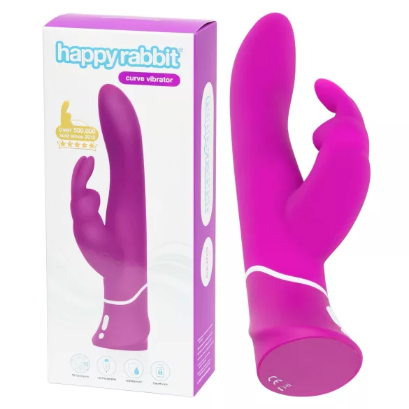 Happyrabbit Curve - vibrator za G-točko in klitoris - vodoodporen - vijoličen