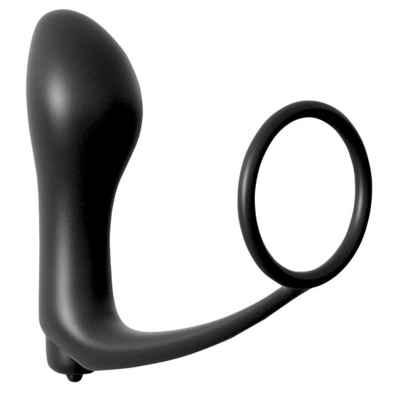analfantasy vibrator za ritni orgazem - analni vibrator s prstom in obročkom za penis (črn)