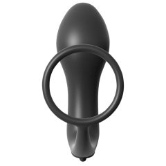   analfantasy vibrator za ritni orgazem - analni vibrator s prstom in obročkom za penis (črn)