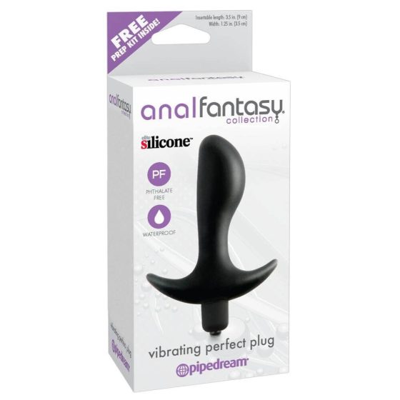 analfantasy perfect plug - vodoodporen silikonski vibrator za prostato (črn)