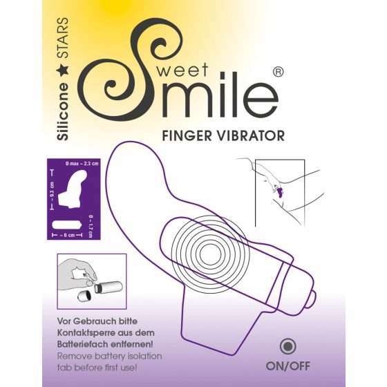SMILE Finger - valovit silikonski vibrator za prste (vijolična)