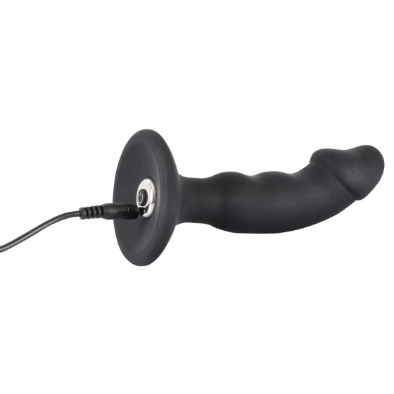 Black Velvet - vibrator za penis z možnostjo polnjenja (črn)