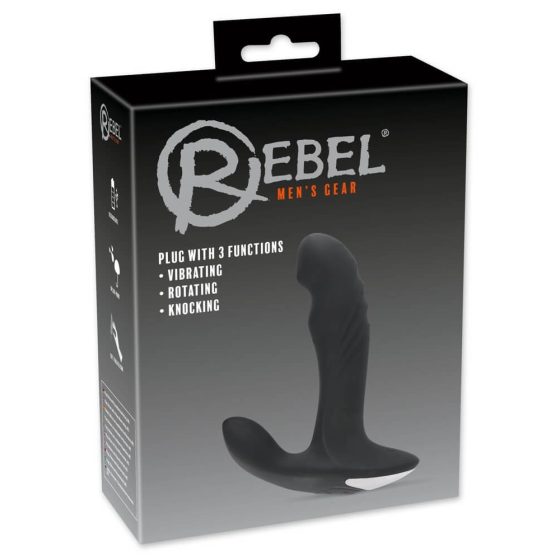 Rebel - Masažni pripomoček za prostato z vrtljivimi kroglicami za polnjenje (črn)