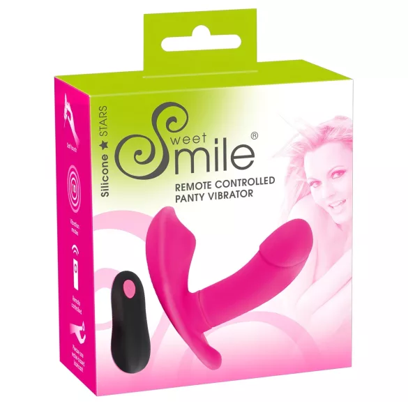 SMILE - nastavek za hlačke - akumulatorski nosljiv vibrator - roza
