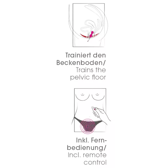 SMILE - vibracijska jajčka z daljinskim upravljanjem - polnilna - roza