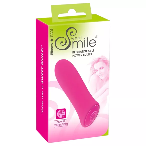 SMILE - mini vibrator - močan, polnilen - roza